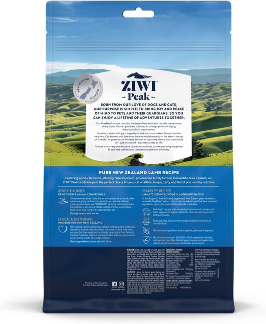 ZIWI Peak Air-Dried Cat Food – All Natural, High Protein, Grain Free & Limited Ingredient with Superfoods (Lamb), 14 Ounce (Pack of 1)