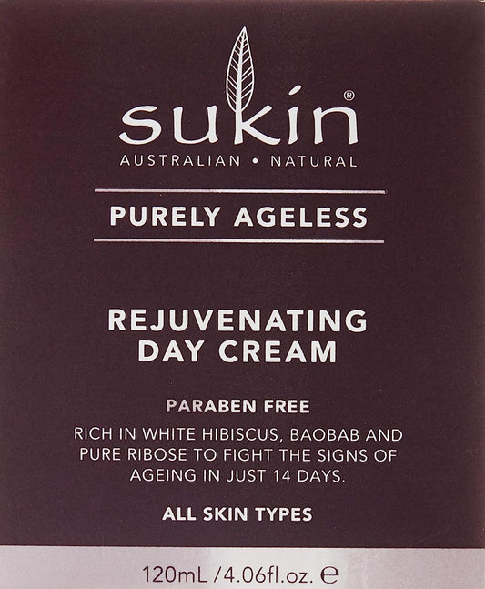 Sukin Purely Ageless Rejuventating Day Cream 120Ml - With Vitamin E; Cruelty Free & Vegan Friendly - To Naturally Plump, Firm & Hydrate Skin, Whilst Softens & Soothes Dry Skin