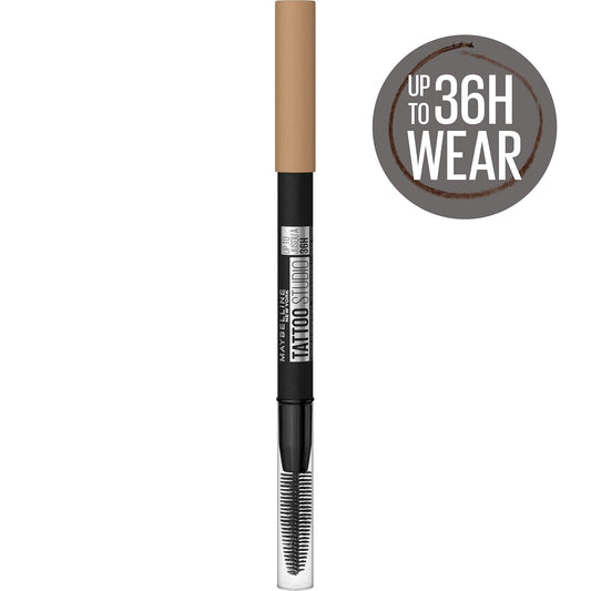 Maybelline Tattoostudio Waterproof Eyebrow Pencil, Sharpenable, Longwear, Long Lasting Eyebrow Pencil, Defined Brows, Pigment Brow Pencil, Light Blonde, 1 Count