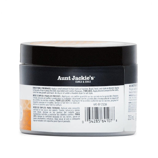 Aunt Jackie's Curls & Coils Biotin + Honey Hold Tight Braid & Twist Gel with Extra Firm Hold, 7.5 oz