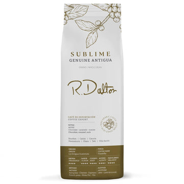 R. Dalton Coffee Genuine Antigua Whole Bean Coffee - Dark Roast - 12 oz - Exotic Chocolaty Flavors - Fragrant Aroma - Versatile Brewing - From Antigua Guatemala