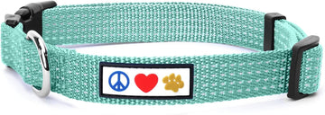 Pawtitas Dog Collar For Extra Small Dogs Reflective Training Puppy Collar With Stich - XS - Teal