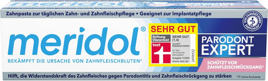 Meridol Toothpaste Periodont Expert 75 Ml - Toothpaste Has An Antibacterial Effect And Thus Supports The Natural Healing Process Of The Gums, Packaging May Vary