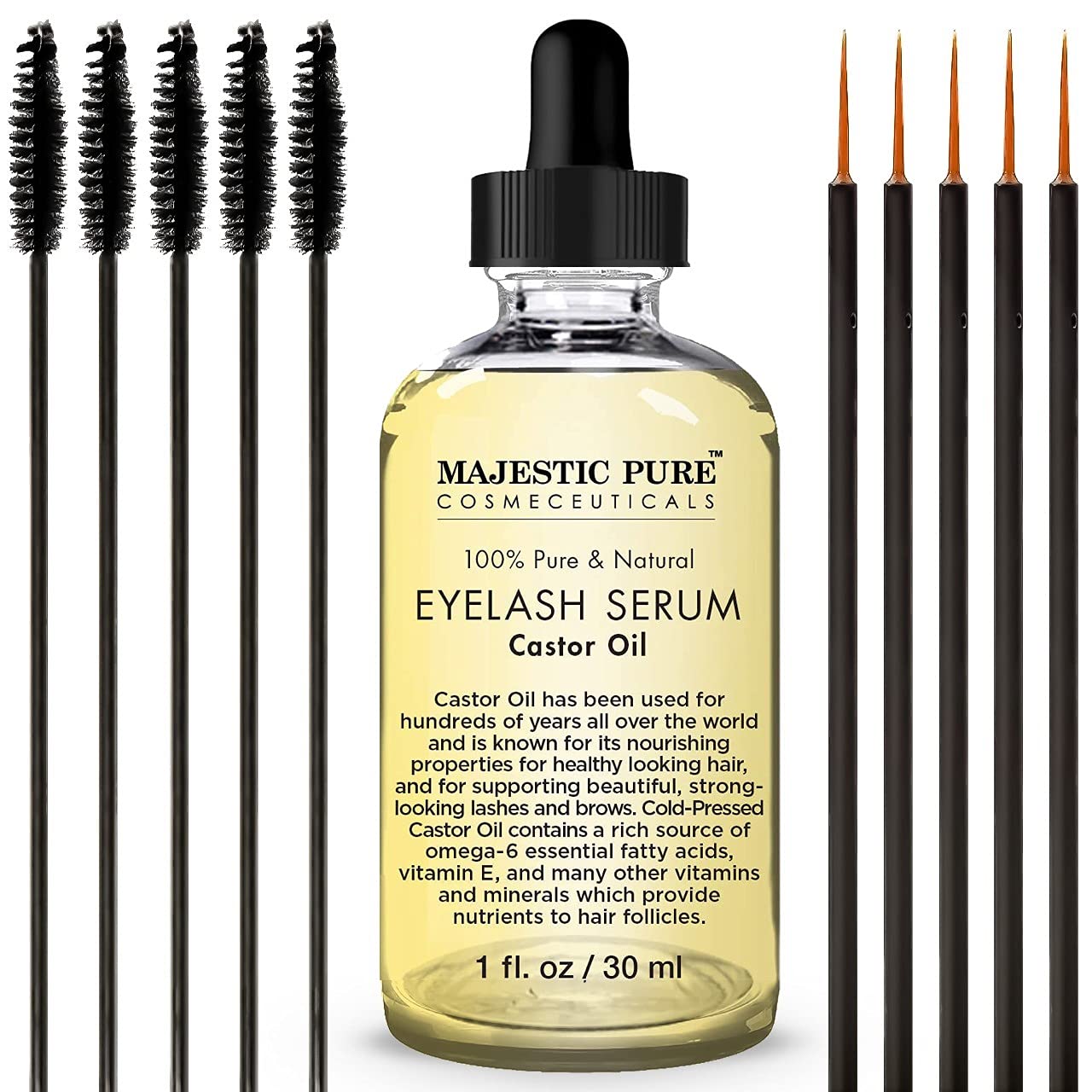 Majestic Pure Castor Oil Eyelash Serum1 fl oz : Beauty & Personal Care