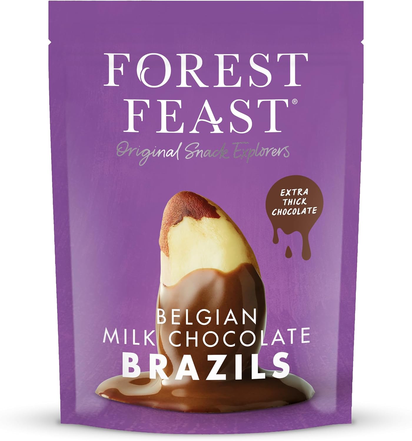 Forest Feast Belgian Milk Chocolate Brazil Nuts 1Kg | Natural Gluten Free Snack Coated In Milk Chocolate, High Protein, Chocolate Covered Brazil Nuts