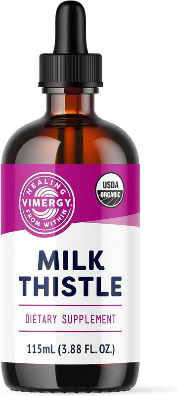 Vimergy Usda Organic Milk Thistle Extract, 57 Servings – Healthy Liver Support Supplement Drops – Liquid Milk Thistle Tincture – No Alcohol Added - Non-Gmo, Vegan & Paleo (115 Ml)