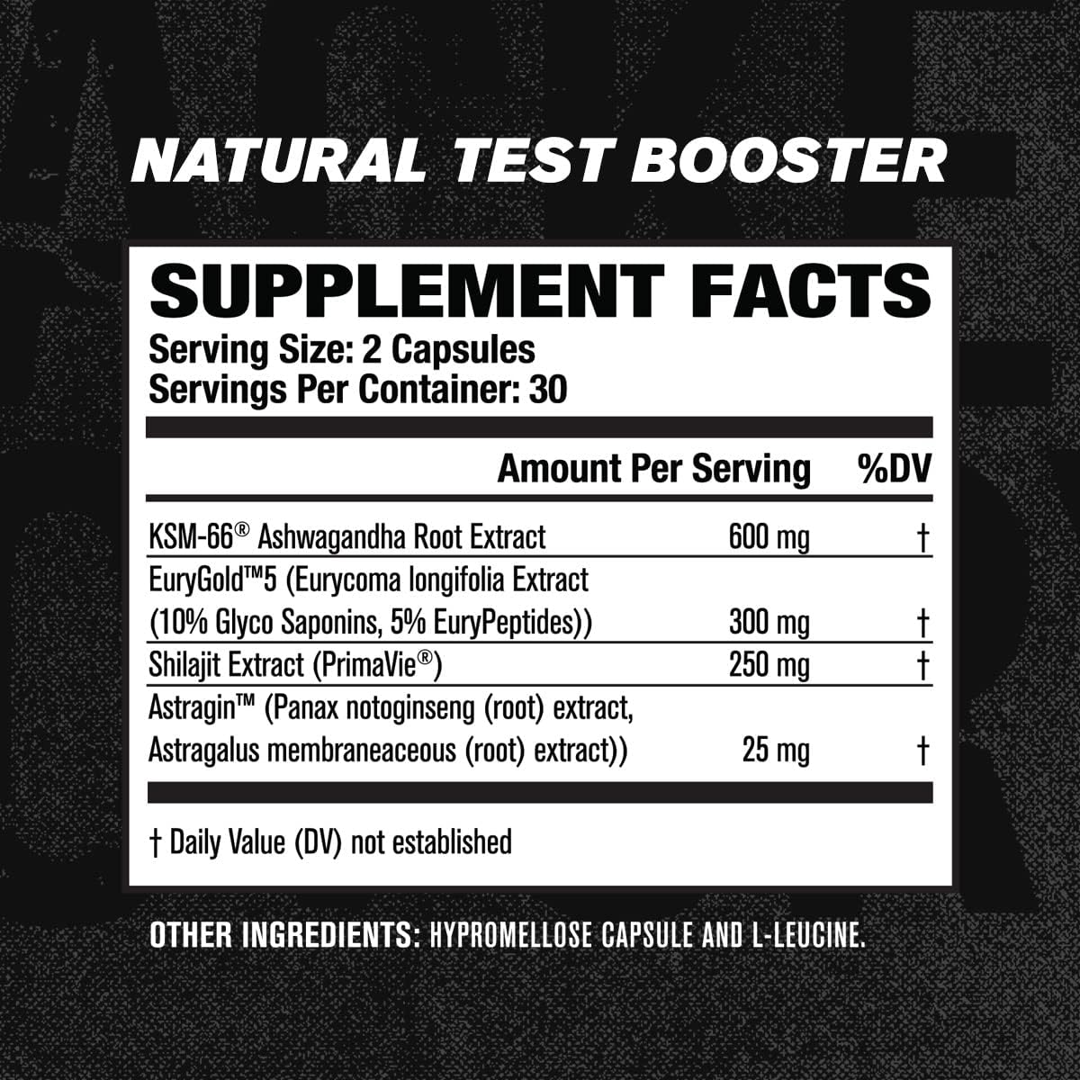 Testosterone Booster for Men w/Tongkat Ali (EuryGold), KSM 66 Ashwagandha, Primavie & More- Test XT Natural Test Booster & Muscle Builder Supplement - 60 Veggie T Pills : Health & Household