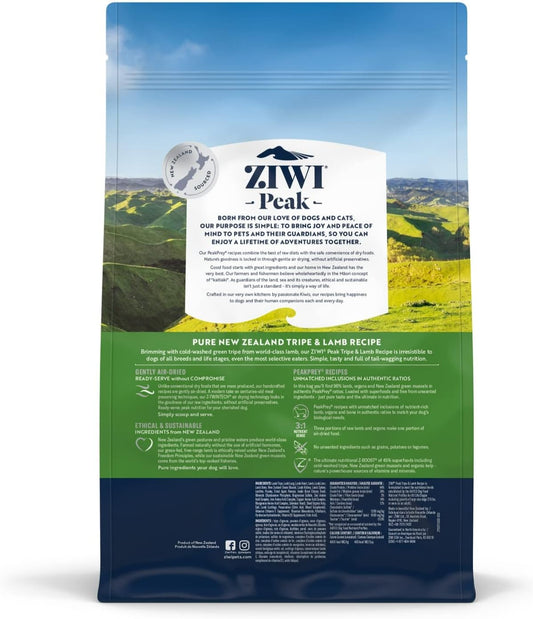 ZIWI Peak Air-Dried Dog Food – All Natural, High Protein, Grain Free & Limited Ingredient with Superfoods (Tripe & Lamb, 2.2 lb)