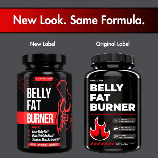 Unaltered Belly Fat Burner For Men - Lose Belly Fat, Tighten Abs, Support Lean Muscle Growth - Jitter & Caffeine-Free Weight Loss Pills - 90 Ct