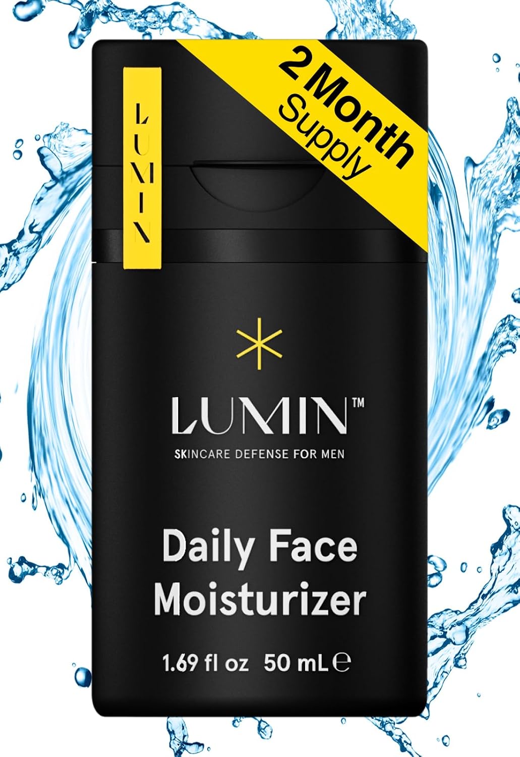 Lumin - Super Light Moisturiser Men - Skin Care For Men, Ideal For Control Oily Skin, Reduce Appearance Of Fine Lines, Boost Hydration With Hyaluronic Acid, Daily Use, 50Ml