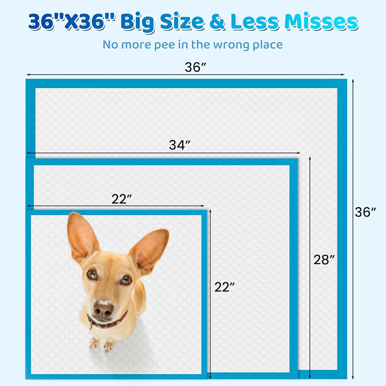 Bulubaky Upgrade Leak-Proof Pet Training And Puppy Pads, Jumbo 36"X36" Pee Pads For Dogs With Thicken Polymer Heavy Absorbency, Quick Dry Disposable Pee Pads For Cats Dogs Rabbit Parrots