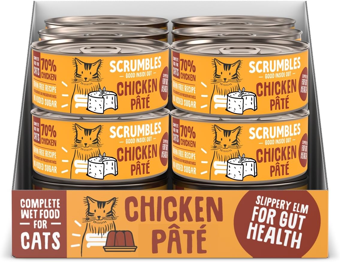 Scrumbles Natural Wet Cat Food, Chicken Pate 18x 80g