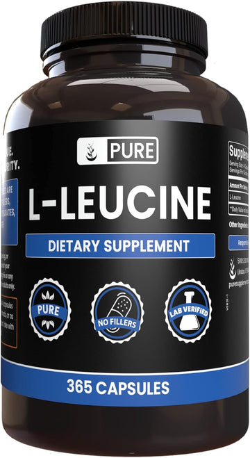 Pure Original Ingredients L-Leucine (365 Capsules) No Magnesium Or Rice Fillers, Always Pure, Lab Verified