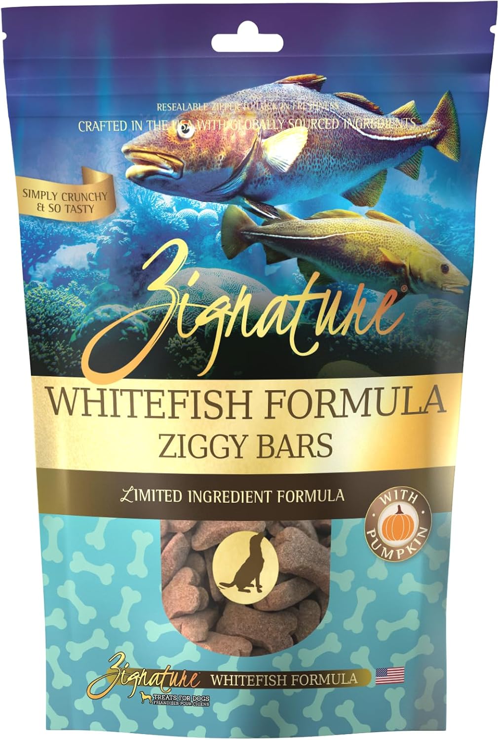 Zignature Whitefish Limited Ingredient Formula Biscuit Dog Treats 12Oz