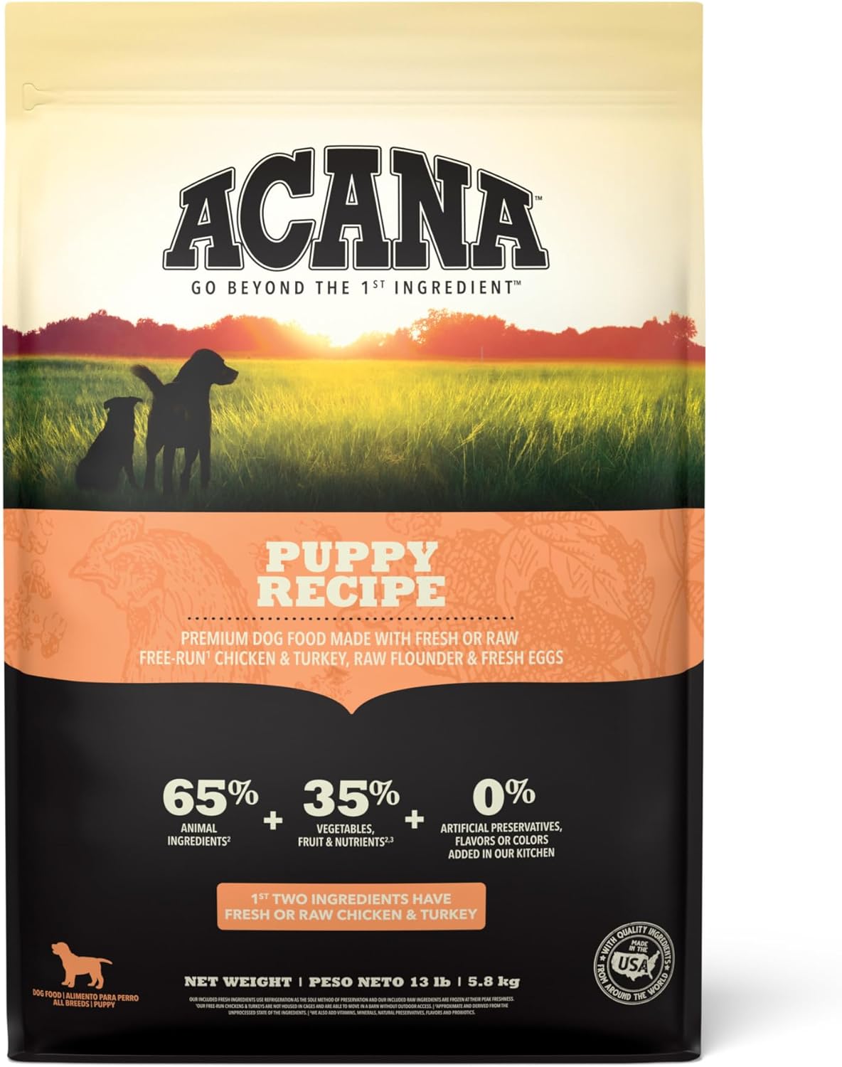 ACANA Grain Free Dry Dog Food, Puppy Recipe, 13lb