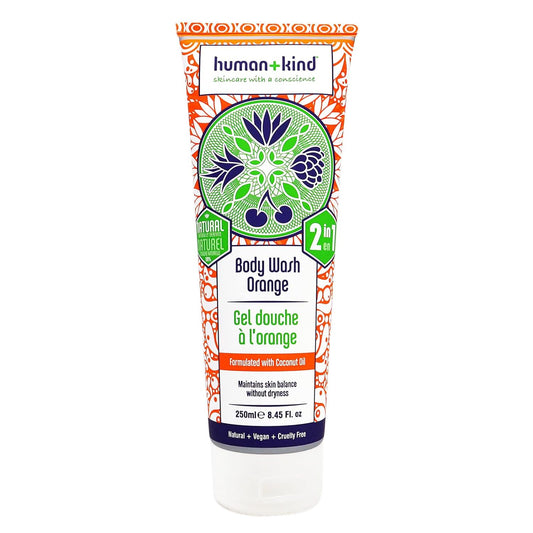 Human+Kind Body Wash | Nourishes Dry Skin With Coconut Oil | Sls-Free, Gentle Enough For Hair & Scalp | Natural, Vegan Skin Care | Grapefruit Scent - 8.45 Fl Oz, 2Count