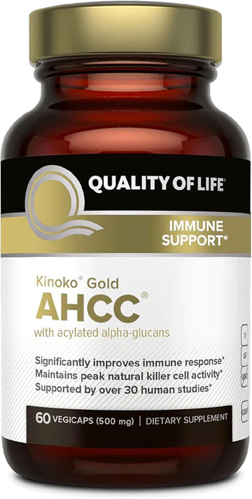 Premium Kinoko Gold AHCC Supplement?500mg of AHCC per Capsule?Supports Immune Health, Liver Function, Maintains Natural Killer Cell Activity & Enhances Cytokine Production?60 Veggie Capsules