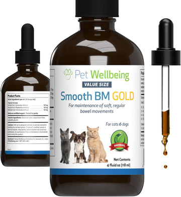 Pet Wellbeing Smooth Bm Gold For Cats & Dogs - Vet-Formulated - Gentle Constipation Relief - Natural Herbal Supplement 4 Oz (118 Ml)