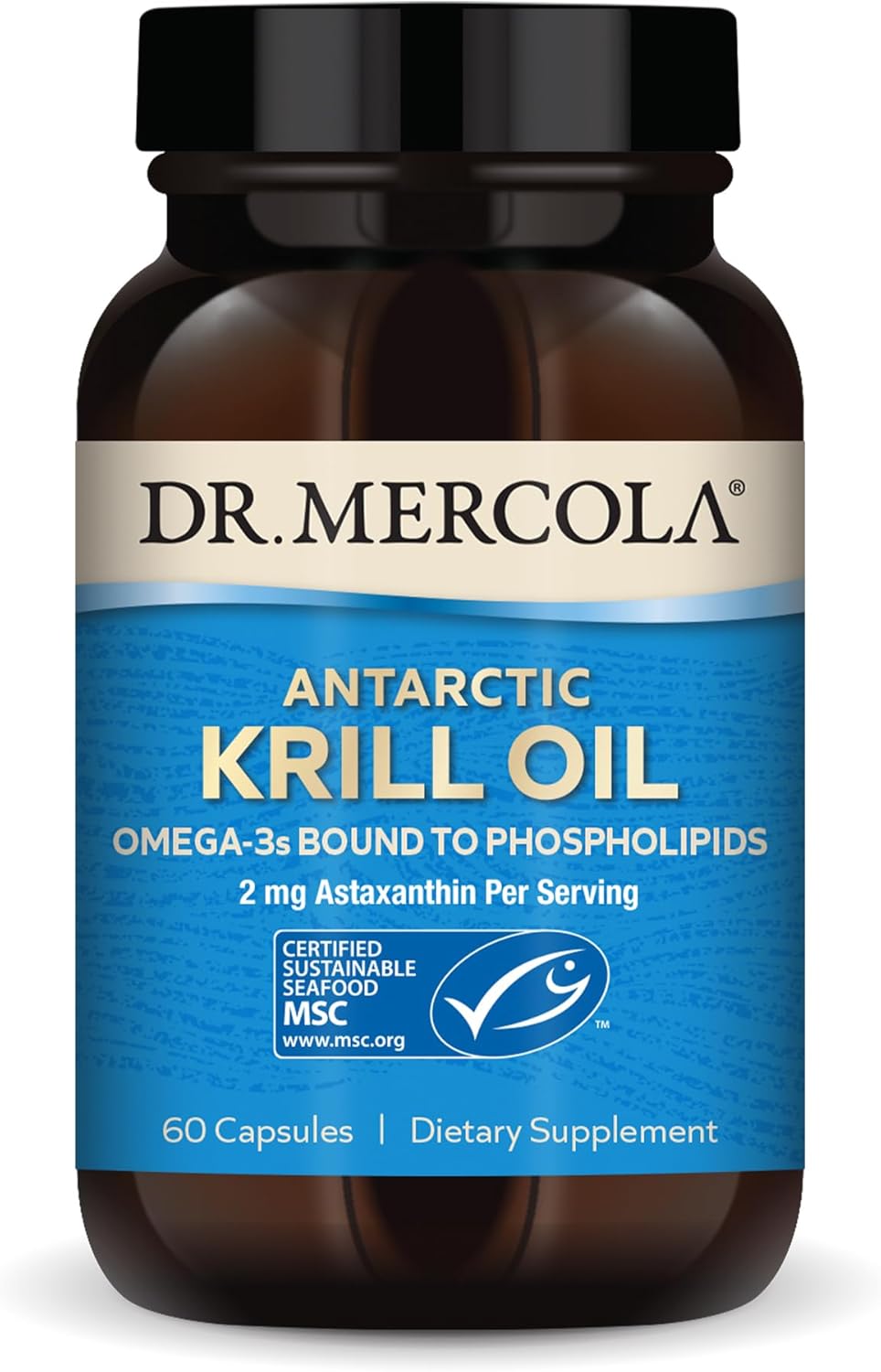 Dr. Mercola Antarctic Krill Oil, 30 Servings (60 Capsules), Dietary Supplement, Support Organ, Bone And Joint Health, Non Gmo, Msc Certified