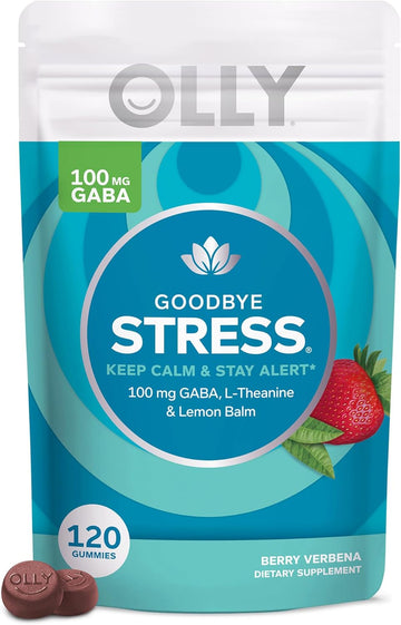 Olly Goodbye Stress Gummy, Gaba, L-Theanine, Lemon Balm, Stress Relief Supplement, Berry Flavor - 120 Count