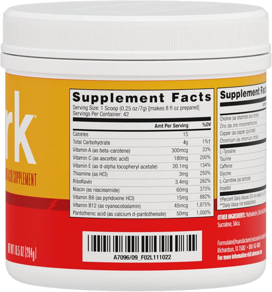 Advocare Spark Vitamin & Amino Acid Supplement - Focus & Energy Drink Powder Mix With Vitamin A, B-6, C & E - Also Includes L-Carnitine & L-Tyrosine - Mango Strawberry, 10.5 Oz