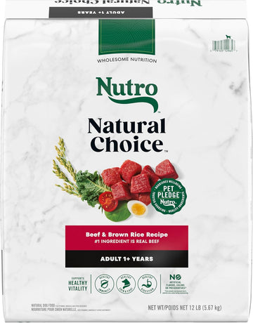 Nutro Natural Choice Adult Dry Dog Food, Beef And Brown Rice Recipe, 12 Lbs