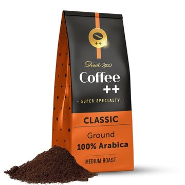 Coffee Plus Super Specialty Ground Coffee - Medium Roast & Intensity Fresh Coffee Grounds, Unique Aroma & Flavor Gourmet Coffee - 84 Sca Score, 100% Arabica, 89+ Cup Of Excellence Score - Classic, 8.8 Oz
