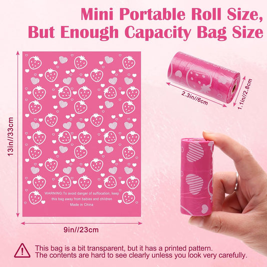 150Pcs Sanitary Napkin Disposal Bags, Luxiv Pink Disposable Sanitary Bag Personal Care Disposal Bags for Tampons Trash Bag, Disposable Mini Bag for Women Privacy Handling Bag Diaper Sack (Pink)