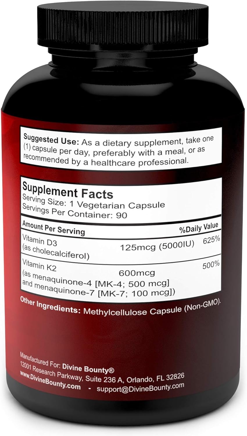 Divine Bounty Super B Complex Vitamins & Vitamin K2 with D3 Bundle : Health & Household