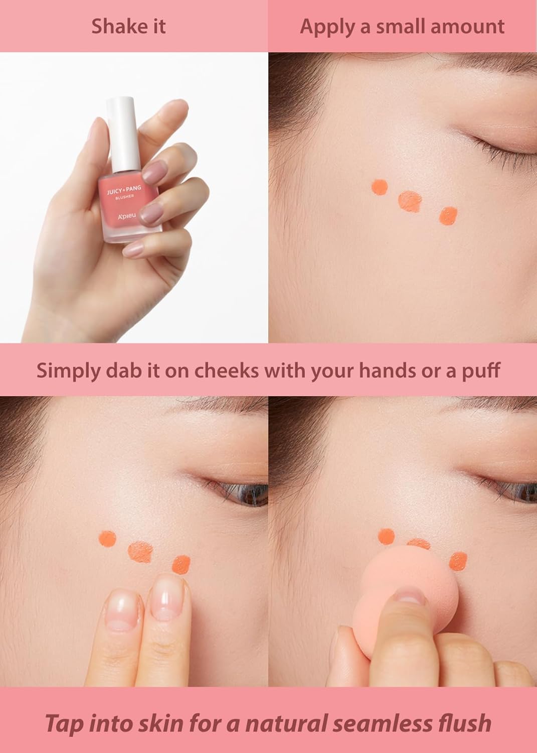 A'Pieu Juicy-Pang Water Blusher (Rd01 - Popping Cherry) Korean Liquid Blush For Cheeks K Beauty Makeup