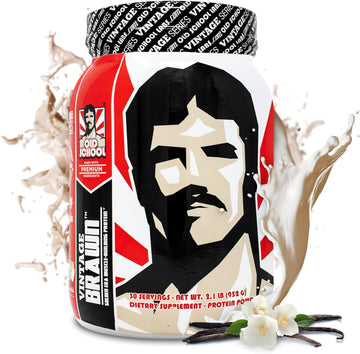 Vintage Brawn ? Muscle-Building Protein Powder Isolate for Men & Women ? Post-Workout & Anytime Recovery Drink ? Premium Protein Isolate Sources: Egg, Milk, Beef ? Vanilla Milkshake Flavor - 2.1 Lbs