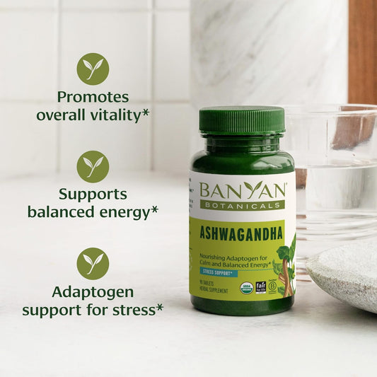 Banyan Botanicals 1000Mg Ashwagandha Tablets – Organic Ashwagandha Root – Renowned Herbal Adaptogen For Energy Support And Stress Support* – 90 Tablets – Non-Gmo Sustainably Sourced Vegan