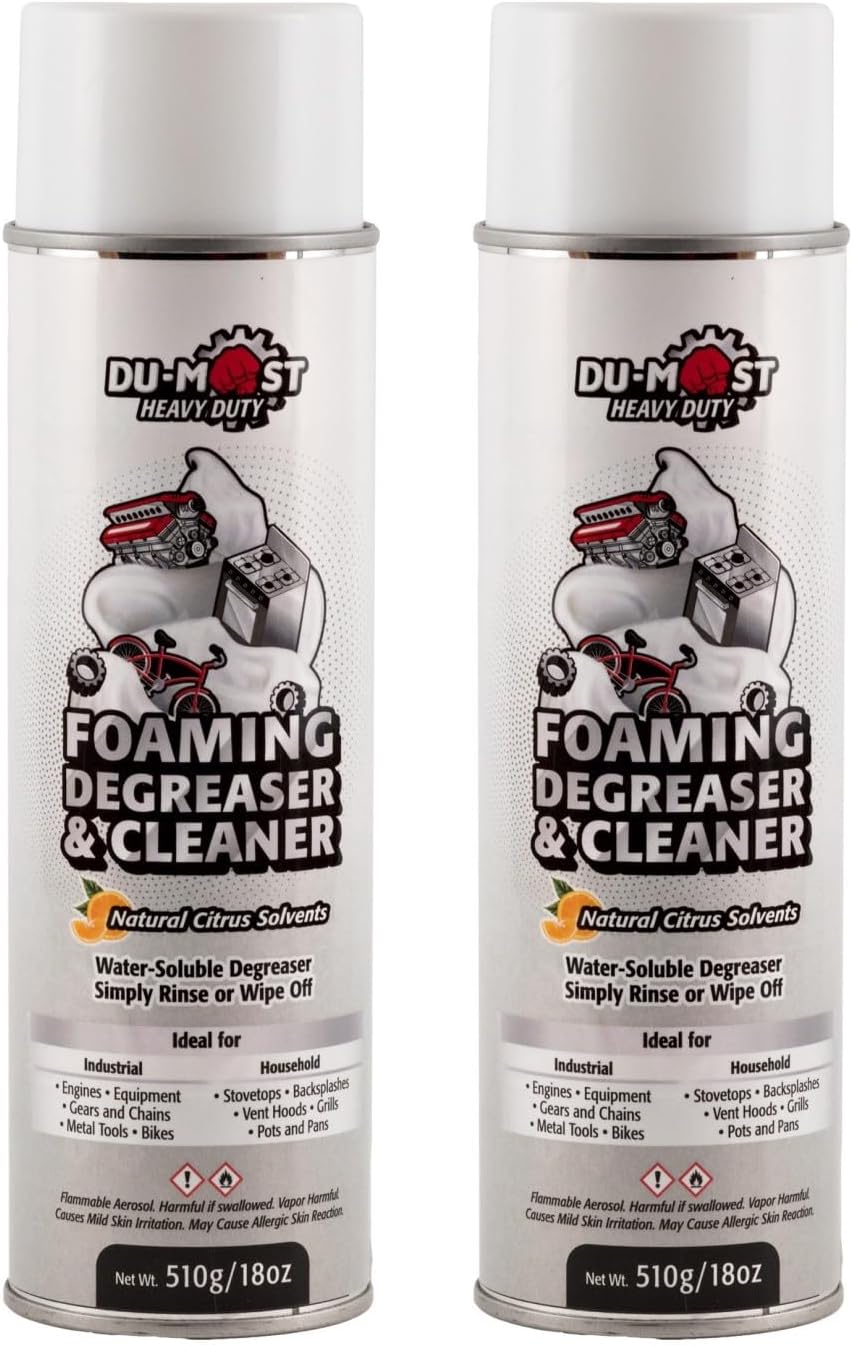 Heavy Duty Aerosol Foaming Degreaser & Cleaner, Deodorizer with Natural Citrus Solvent, 18 fl oz (Pack of 2)