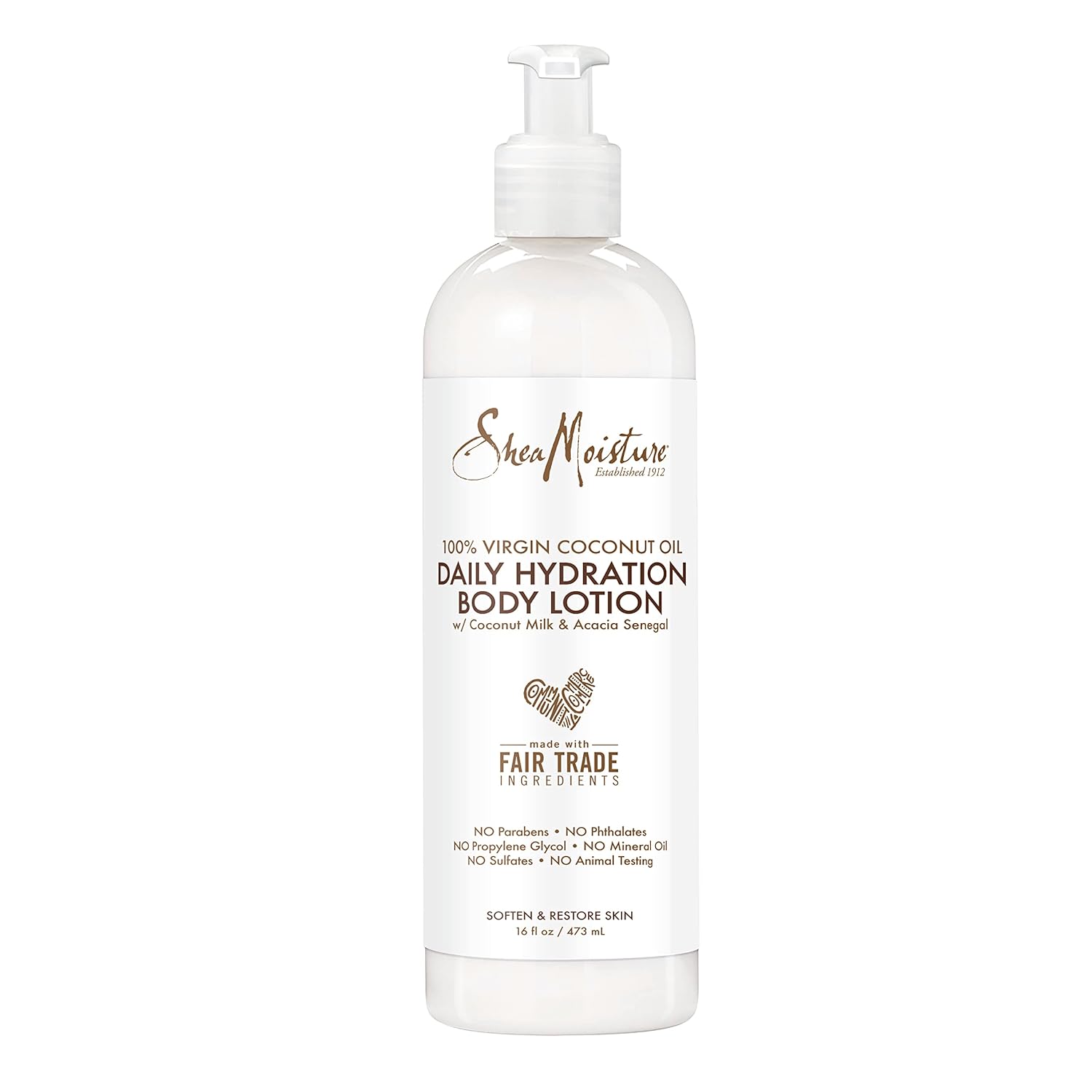 Sheamoisture Daily Hydration Body Lotion Moisturizer 100% Virgin Coconut Oil For All Skin Types Paraben Free 16 Oz