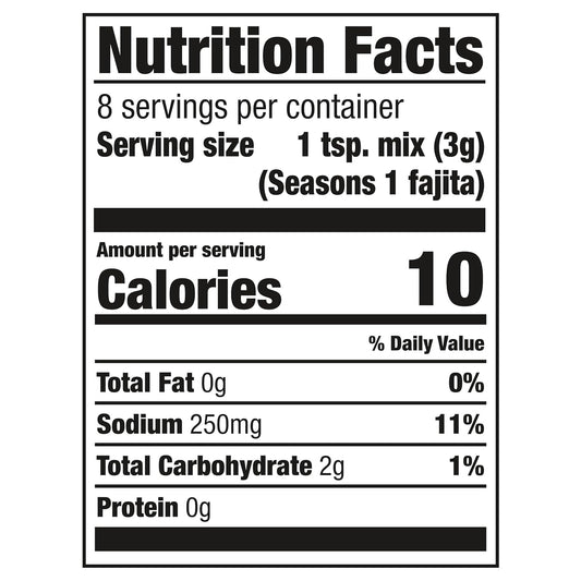 Cholula Seasoning Mix, Original Fajita, Medium Heat, For Chicken, Steak, Shrimp & Veggie Fajitas, 0.87 Oz