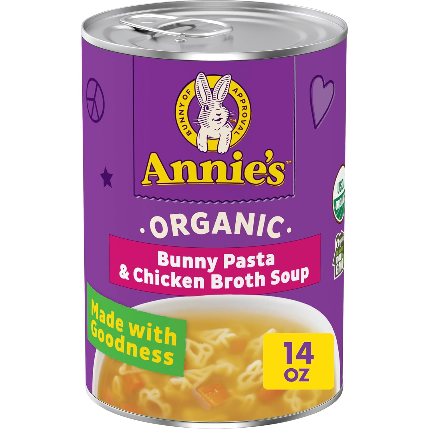 Annie’S Organic Chicken Noodle Canned Soup, Ready To Serve, 14 Oz