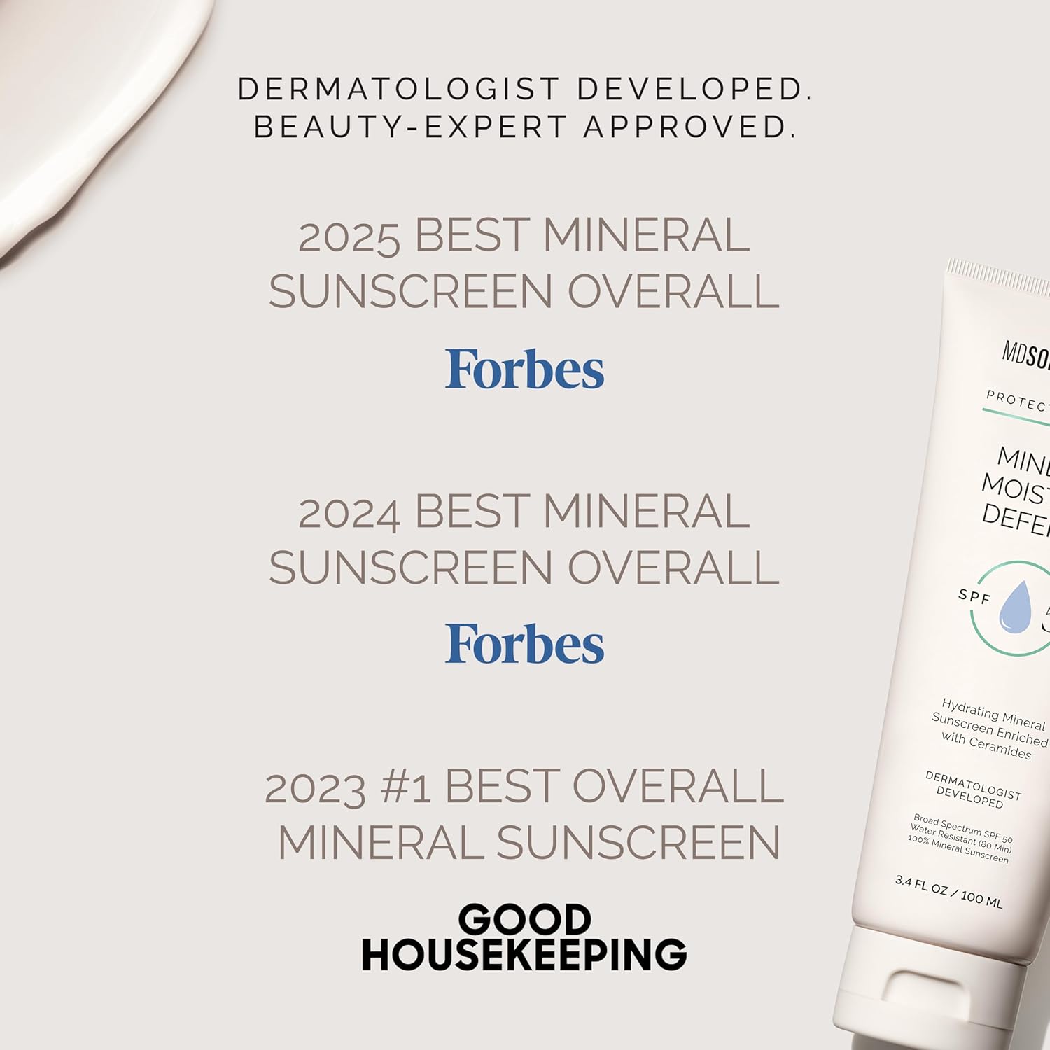 Mdsolarsciences Mineral Moisture Defense Sunscreen Spf 30 | Hydrating Moisturizer With Ceramides | Water-Resistant, Broad Spectrum Uv Protection | No White Cast | Safe For Sensitive Skin (3.4 Fl Oz) : Beauty & Personal Care