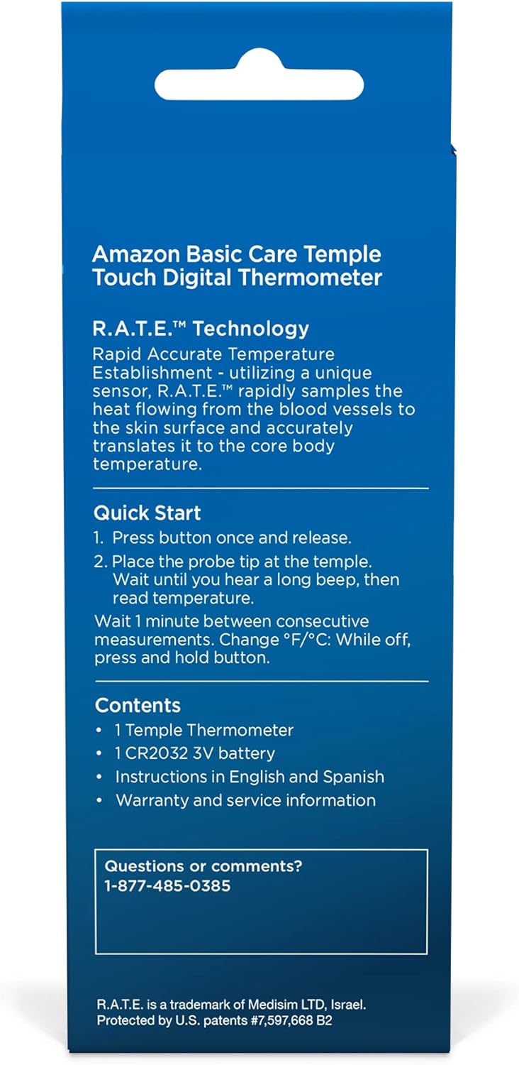 Care Temple Touch Digital Thermometer, White : Health & Household