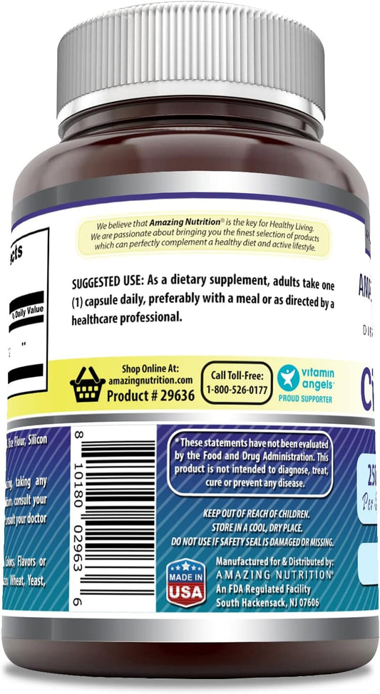 Amazing Formulas Citicoline 250mg 120 Capsules Supplement | Non-GMO | Gluten Free | Made in USA