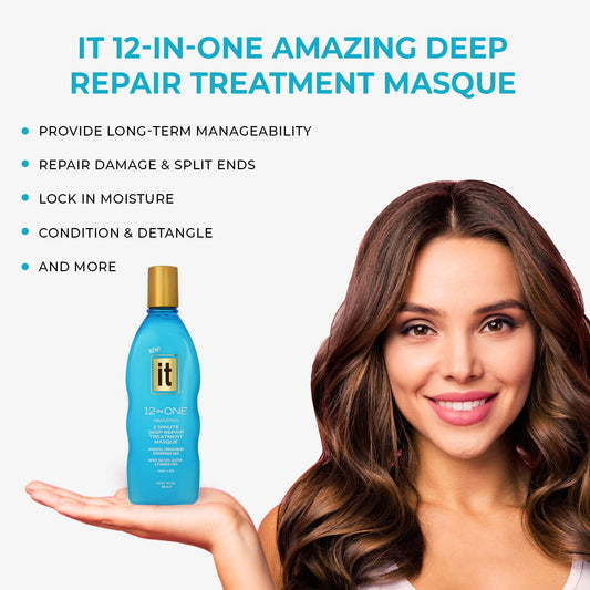 12-In-One Amazing Deep Repair Hair Treatment Masque - Infused With Argan, & Coconut Oil To Repair, Hydrate & Smooth Hair - Conditioning Treatment Strengthens & Protects Overworked Hair