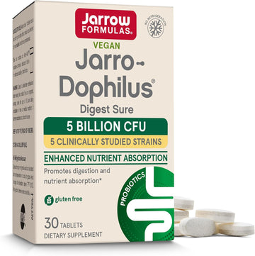 Jarrow Formulas Jarro-Dophilus Digest Sure Tablets, 5 Billion Cfu Supplement For Immune Support, 30 Bilayer Tablets, 30 Day Supply