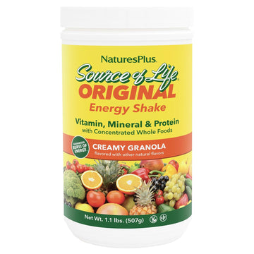 Naturesplus Source Of Life Energy Shake, Creamy Granola - 1.1 Lbs - Provides 13G Complete Protein, Vitamins & Minerals - Non-Gmo, Gluten Free, Vegetarian - 13 Total Servings
