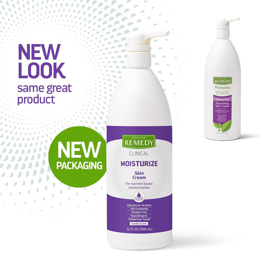 Medline Remedy Clinical Skin Cream Moisturizer, Unscented (4 Fl Oz), 12 Count Nourishing For Dry Skin, Paraben And Sulfate-Free Moisturizing Cream For Face And Body, Lotion For Sensitive Skin