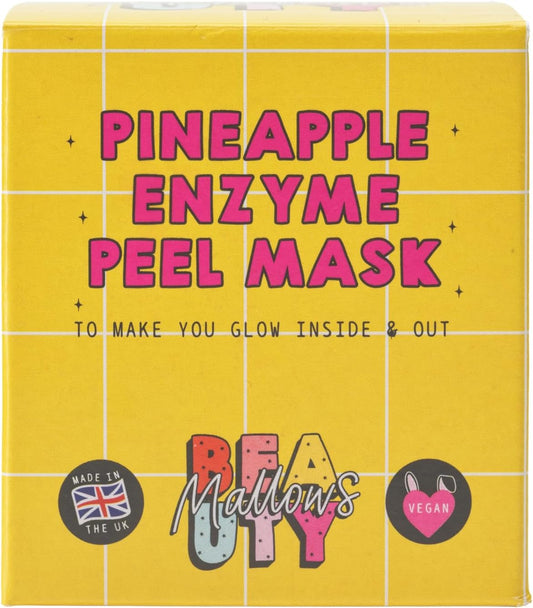 Mallows Beauty - Pineapple Enzyme Peel Mask, 100Ml - Brightening & Exfoliating Face Mask With Vitamins A & C - Helps Reduce Blemishes, Blackheads & Acne Scarring - Vegan, Handmade In The Uk