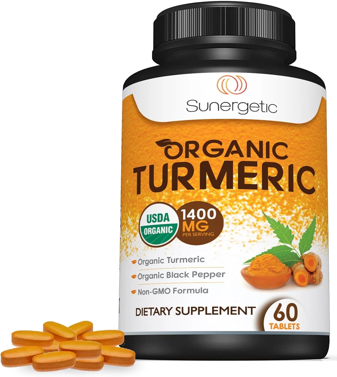 Usda Certified Organic Turmeric Supplement – Includes Organic Turmeric & Organic Black Pepper – 1,400Mg Of Turmeric Per Serving - 60 Count (Pack Of 1)