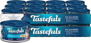 Blue Buffalo Tastefuls Natural Pate Wet Cat Food, Chicken Entrée 3-Oz Cans (Pack Of 24)