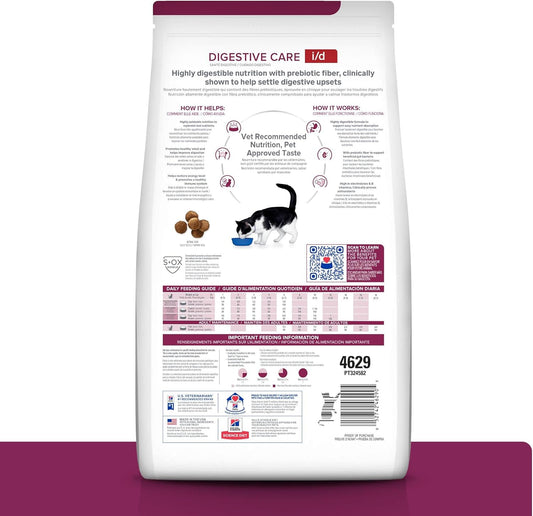 Hill'S Prescription Diet I/D Digestive Care Chicken Flavor Dry Cat Food, Veterinary Diet, 8.5 Lb. Bag