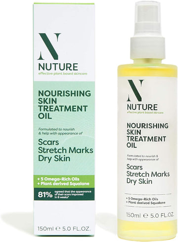 Nuture Nourishing Skin Treatment Oil 150Ml | Improves The Appearance Of Scars & Stretch-Marks | Omega-Rich Oils | Face & Body | Absorbs Quickly | Antioxidants | Soothed & Softened