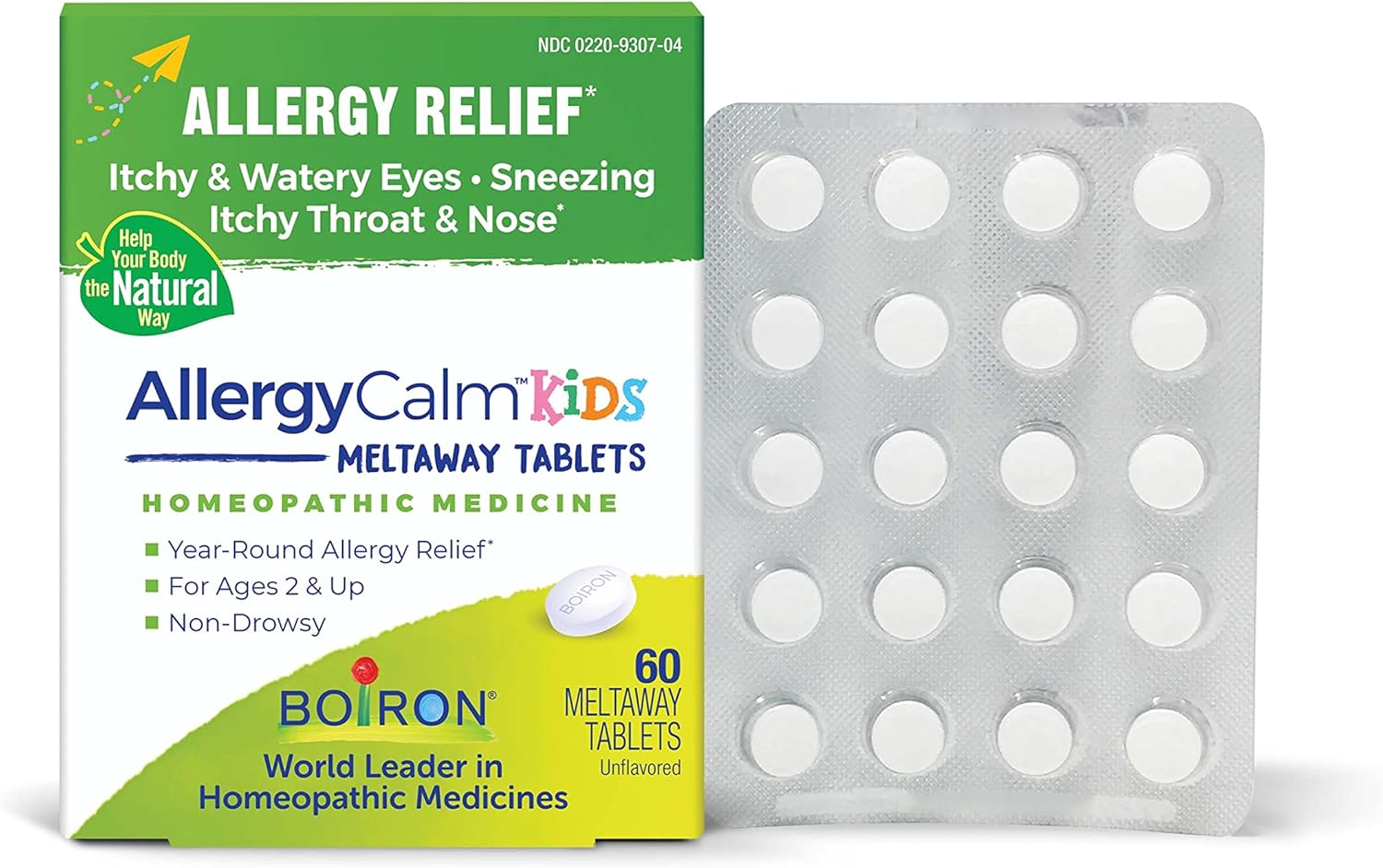 Boiron Allergycalm Kids Tablets For Relief From Allergy And Hay Fever Symptoms Of Sneezing, Runny Nose, And Itchy Eyes Or Throat - 120 Count