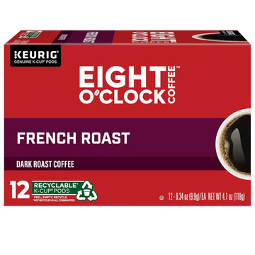 Eight O'Clock Coffee French Roast, Single-Serve Coffee K-Cup Pods, Dark Roast, 72 Count